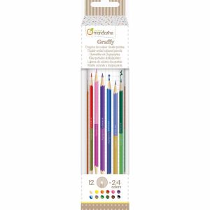 12 crayons de couleur double pointes
