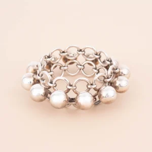 Bracelet Argent Vintage Billes et Résille