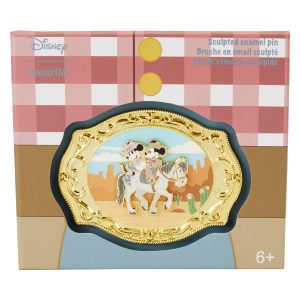 Disney Loungefly Collector Box Pin Western Mickey and Minnie Belt Buckle