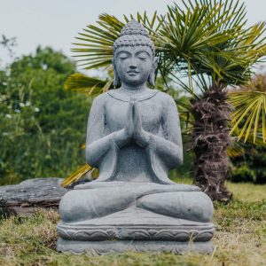 Bouddha assis zen position remerciement en pierre naturelle premium 100 cm