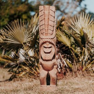 Estátua de jardim – Totem tiki de Polynésie em madeira de coco 100cm – Hawai