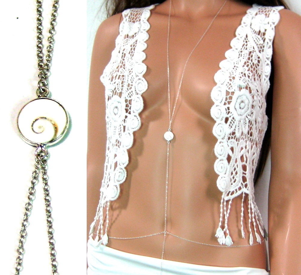 Chaine de corps Argent 925 et oeil de Sainte Lucie