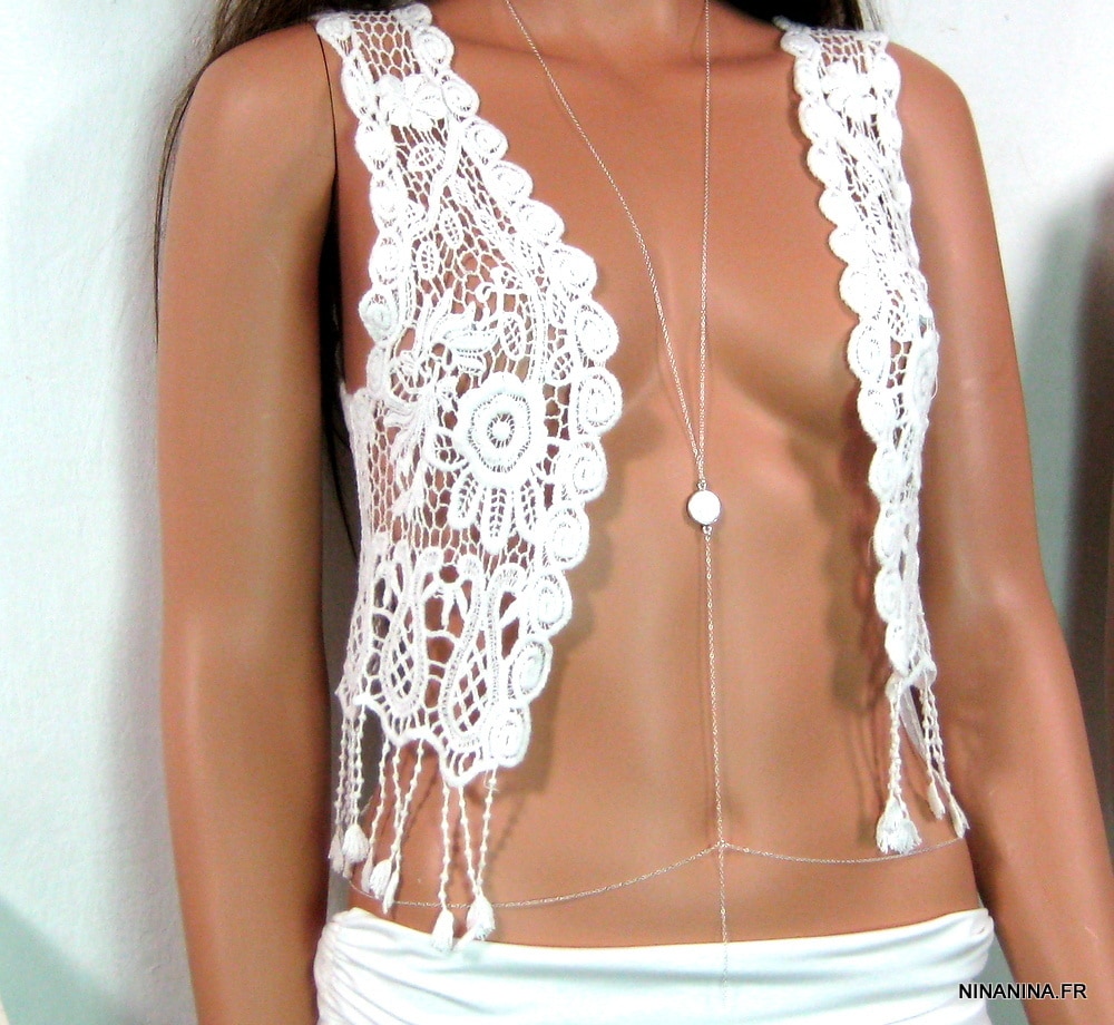 Chaine de corps Argent 925 et oeil de Sainte Lucie – Image 9