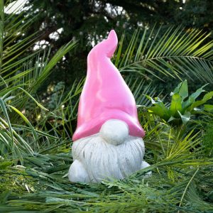 Statue nain rose en pierre reconstituée 43cm