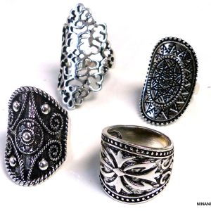 Lot bague fantaisie style bohème pour femme