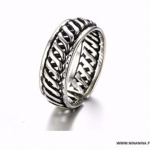 Bague d&rsquo;orteil tressée en argent plaqué pour homme ou femme