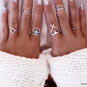 Lot de 6 bagues et bagues de phalange bohème