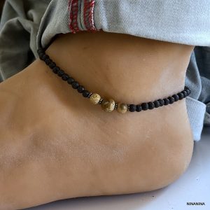 Bracelet cheville pierre de lave homme et femme