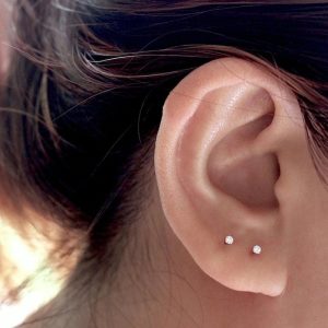 Puces d&rsquo;oreilles Or plaqué sur argent 925 et zirconium blanc