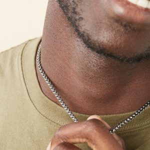 Collier maille palmier homme Acier inoxydable 4mm