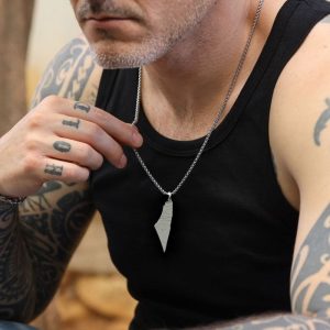 Pendentif Palestine – Collier Carte Acier Inoxydable