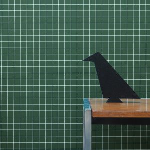 Papier Peint VERT ANGLAIS à petits carreaux blancs